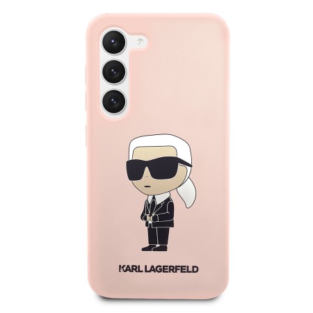 Husa pentru Samsung Galaxy S23 - Karl Lagerfeld Silicone (KLHCS23SSNIKBCP) - Pink Ikonik