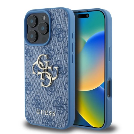 Husa pentru iPhone 16 Pro Max - Guess Hardcase 4G Big Logo (GUHCP16X4GMGBL) - Blue