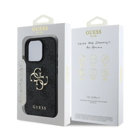 Husa pentru iPhone 16 Pro Max - Guess Hardcase 4G Big Logo (GUHCP16X4GMGGR) - Black