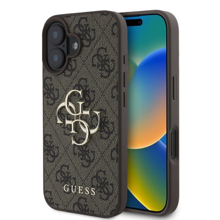 Husa pentru iPhone 16 Plus - Guess Hardcase 4G Big Logo (GUHCP16M4GMGBR) - Brown