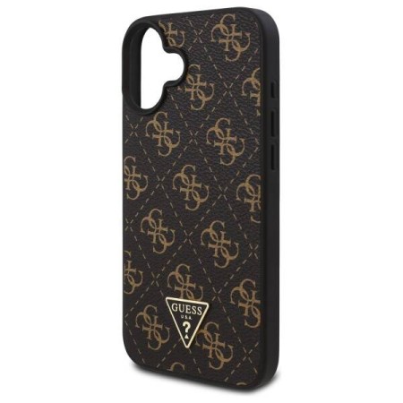 Husa pentru iPhone 16 - Guess Hardcase 4G Triangle Metal Logo (GUHCP16SPG4GPK) - Black