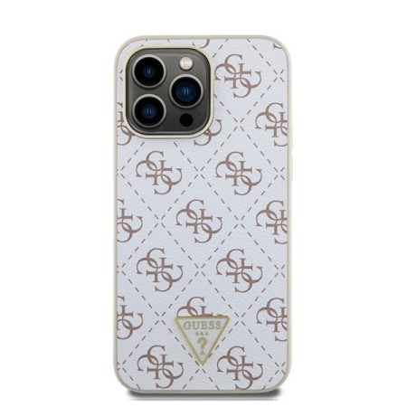 Husa pentru iPhone 16 Pro - Guess Hardcase 4G Triangle Metal Logo (GUHCP16LPG4GPH) - White