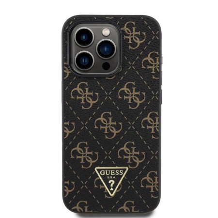 Husa pentru iPhone 16 Pro - Guess Hardcase 4G Triangle Metal Logo (GUHCP16LPG4GPK) - Black