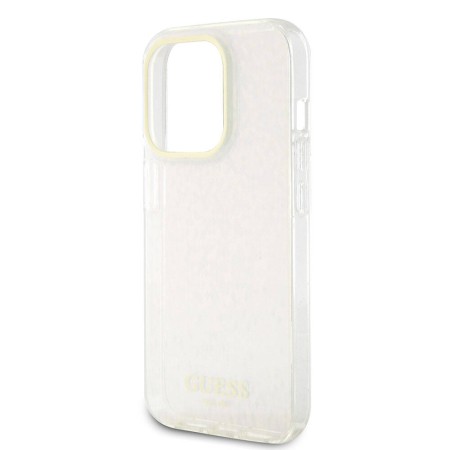 Husa pentru iPhone 15 Pro - Guess Hardcase IML Faceted Mirror Disco Iridescent (GUHCP15LHDECMP) - Pink