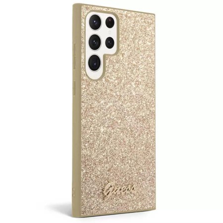 Husa pentru Samsung Galaxy S24 Ultra - Guess Glitter Script (GUHCS24LHGGSHD) - Gold