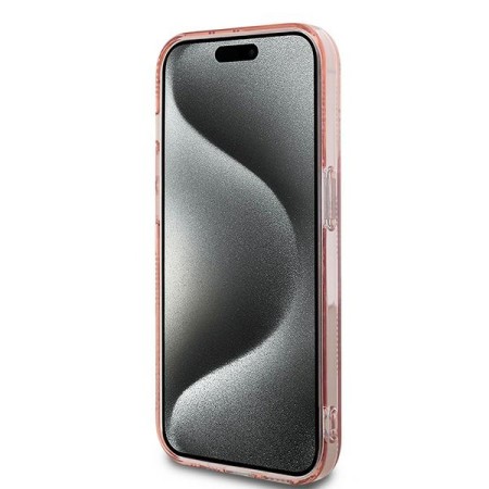 Husa pentru iPhone 14 Pro - Karl Lagerfeld IML Luxury (KLHCP14LHKLPCHP) - Pink Choupette HeadandMonogram