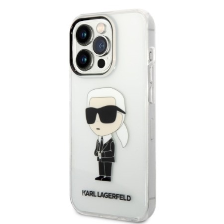 Husa iPhone 14 Pro - Karl Lagerfeld Hardcase Transparent (KLHCP14LHNIKTCT) - Ikonik Karl Lagerfeld