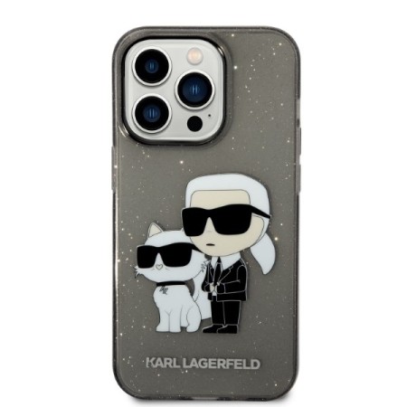 Husa pentru iPhone 14 Pro - Karl Lagerfeld Hardcase Glitter (KLHCP14LHNKCTGK) - KarlandChoupette