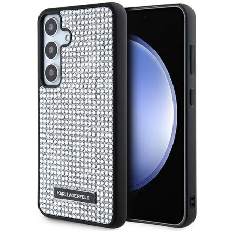 Husa Samsung Galaxy S24 - Karl Lagerfeld Hardcase Rhinestone (KLHCS24SHDSPRS) - Silver Metal Logo