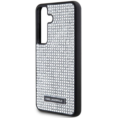 Husa Samsung Galaxy S24 - Karl Lagerfeld Hardcase Rhinestone (KLHCS24SHDSPRS) - Silver Metal Logo