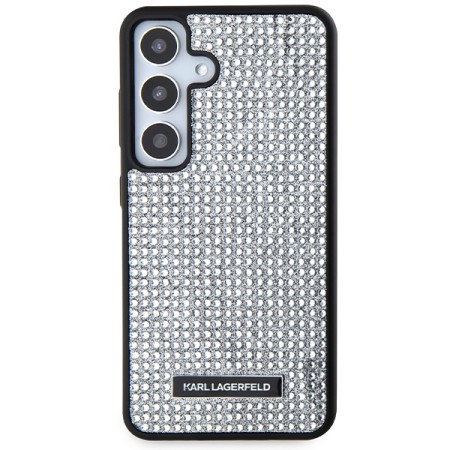 Husa Samsung Galaxy S24 - Karl Lagerfeld Hardcase Rhinestone (KLHCS24SHDSPRS) - Silver Metal Logo