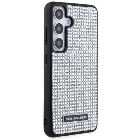 Husa Samsung Galaxy S24 - Karl Lagerfeld Hardcase Rhinestone (KLHCS24SHDSPRS) - Silver Metal Logo