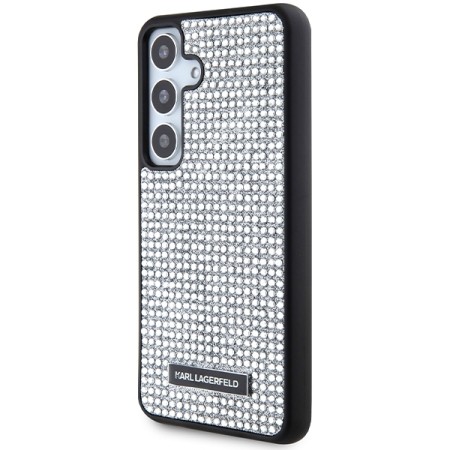 Husa Samsung Galaxy S24 - Karl Lagerfeld Hardcase Rhinestone (KLHCS24SHDSPRS) - Silver Metal Logo