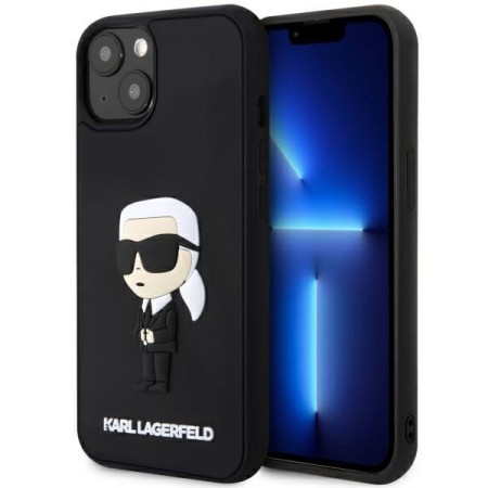 Husa pentru iPhone 14 Plus / iPhone 15 Plus - Karl Lagerfeld 3D Design (KLHCP14M3DRKINK) - Rubber Ikonik