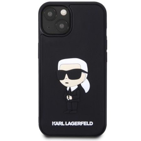 Husa pentru iPhone 14 Plus / iPhone 15 Plus - Karl Lagerfeld 3D Design (KLHCP14M3DRKINK) - Rubber Ikonik