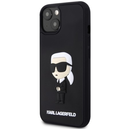 Husa pentru iPhone 14 Plus / iPhone 15 Plus - Karl Lagerfeld 3D Design (KLHCP14M3DRKINK) - Rubber Ikonik