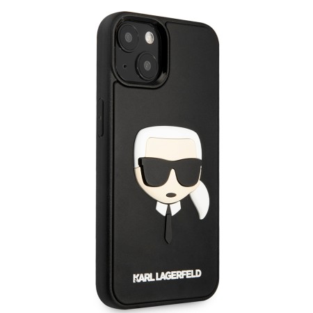 Husa pentru iPhone 14 Plus / iPhone 15 Plus - Karl Lagerfeld 3D Design (KLHCP14MKH3DBK) - Rubber Karls Head