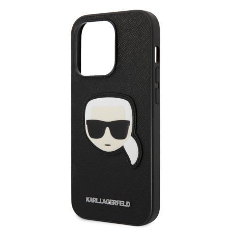 Husa pentru iPhone 14 Pro - Karl Lagerfeld Saffiano (KLHCP14LSAPKHK) - Karls Head