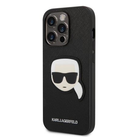 Husa pentru iPhone 14 Pro - Karl Lagerfeld Saffiano (KLHCP14LSAPKHK) - Karls Head