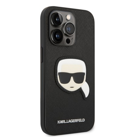 Husa pentru iPhone 14 Pro - Karl Lagerfeld Saffiano (KLHCP14LSAPKHK) - Karls Head