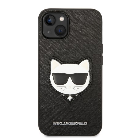 Husa pentru iPhone 14 Plus / iPhone 15 Plus - Karl Lagerfeld Saffiano (KLHCP14MSAPCHK) - Choupette Head