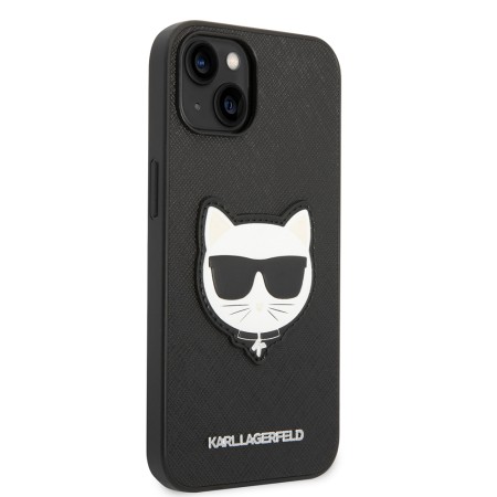 Husa pentru iPhone 14 Plus / iPhone 15 Plus - Karl Lagerfeld Saffiano (KLHCP14MSAPCHK) - Choupette Head