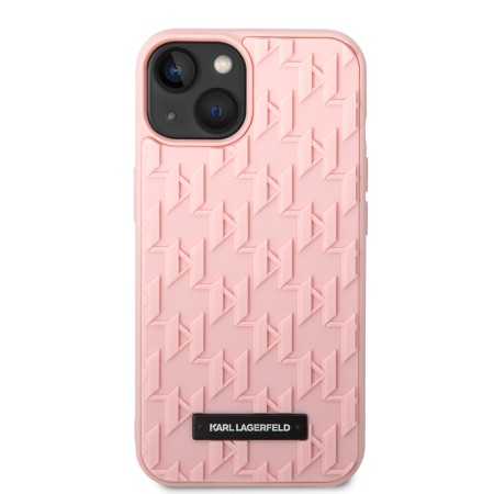 Husa pentru iPhone 14 Plus / iPhone 15 Plus - Karl Lagerfeld 3D Design (KLHCP14MRUPKLPP) - Pink Monogram