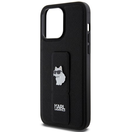 Husa pentru iPhone 14 Pro Max - Karl Lagerfeld Saffiano Gripstand (KLHCP14XGSACHPK) - Choupette