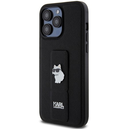 Husa pentru iPhone 14 Pro Max - Karl Lagerfeld Saffiano Gripstand (KLHCP14XGSACHPK) - Choupette