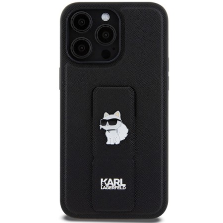 Husa pentru iPhone 14 Pro Max - Karl Lagerfeld Saffiano Gripstand (KLHCP14XGSACHPK) - Choupette