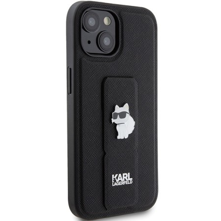 Husa pentru iPhone 15 / iPhone 14 / iPhone 13 - Karl Lagerfeld Saffiano Gripstand (KLHCP15SGSACHPK) - Choupette