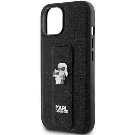 Husa pentru iPhone 15 / iPhone 14 / iPhone 13 - Karl Lagerfeld Saffiano Gripstand (KLHCP15SGSAKCPK) - KarlandChoupette