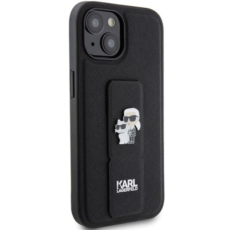 Husa pentru iPhone 15 / iPhone 14 / iPhone 13 - Karl Lagerfeld Saffiano Gripstand (KLHCP15SGSAKCPK) - KarlandChoupette