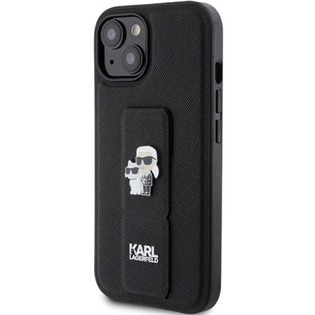 Husa pentru iPhone 15 / iPhone 14 / iPhone 13 - Karl Lagerfeld Saffiano Gripstand (KLHCP15SGSAKCPK) - KarlandChoupette