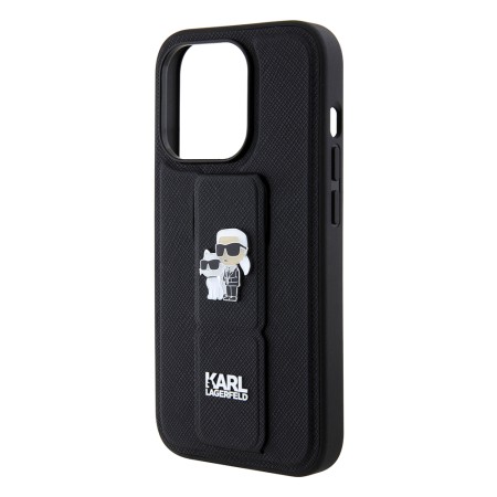 Husa pentru iPhone 15 Pro Max - Karl Lagerfeld Saffiano Gripstand (KLHCP15XGSAKCPK) - KarlandChoupette