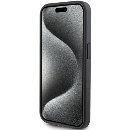 Husa pentru iPhone 15 Pro - Karl Lagerfeld Saffiano Cardslot (KLHCP15LSAPKCNPK) - KarlandChoupette