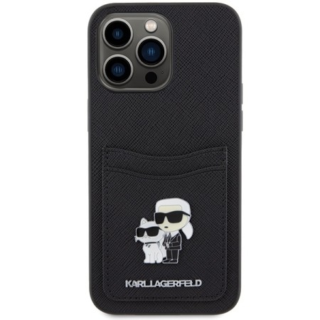 Husa pentru iPhone 15 Pro Max - Karl Lagerfeld Saffiano Cardslot (KLHCP15XSAPKCNPK) - KarlandChoupette