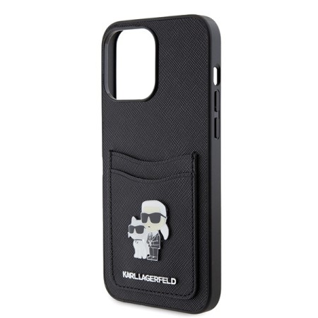 Husa pentru iPhone 15 Pro Max - Karl Lagerfeld Saffiano Cardslot (KLHCP15XSAPKCNPK) - KarlandChoupette