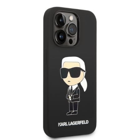 Husa pentru iPhone 14 Pro - Karl Lagerfeld Silicone (KLHCP14LSNIKBCK) - Ikonik