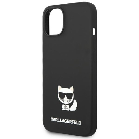 Husa pentru iPhone 15 Plus / iPhone 14 Plus - Karl Lagerfeld Silicone (KLHCP14MSLCTBK) - Choupette Body