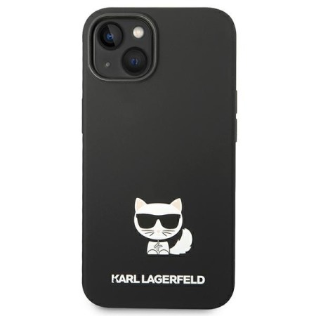 Husa pentru iPhone 15 Plus / iPhone 14 Plus - Karl Lagerfeld Silicone (KLHCP14MSLCTBK) - Choupette Body