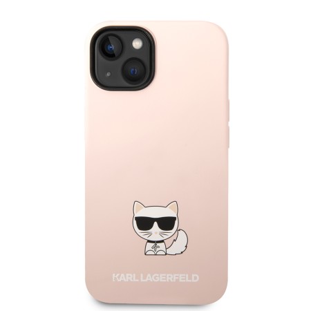 Husa pentru iPhone 15 Plus / iPhone 14 Plus - Karl Lagerfeld Silicone (KLHCP14MSLCTPI) - Pink Choupette Body