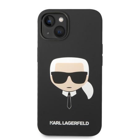 Husa pentru iPhone 15 Plus / iPhone 14 Plus - Karl Lagerfeld Silicone (KLHCP14MSLKHBK) - Karls Head