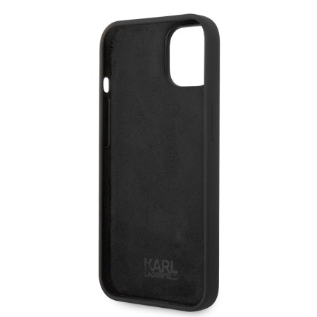 Husa pentru iPhone 15 Plus / iPhone 14 Plus - Karl Lagerfeld Silicone (KLHCP14MSLKHBK) - Karls Head