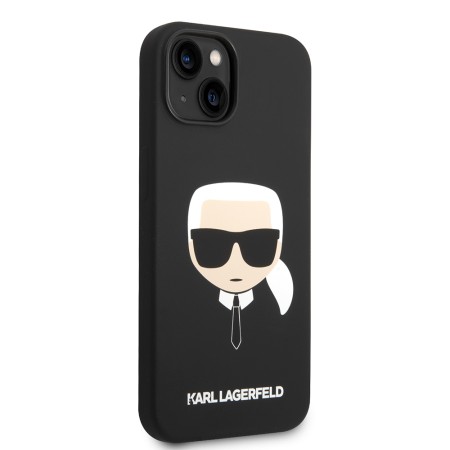 Husa pentru iPhone 15 Plus / iPhone 14 Plus - Karl Lagerfeld Silicone (KLHCP14MSLKHBK) - Karls Head