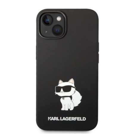 Husa pentru iPhone 15 Plus / iPhone 14 Plus - Karl Lagerfeld Silicone (KLHCP14MSNCHBCK) - Black Choupette