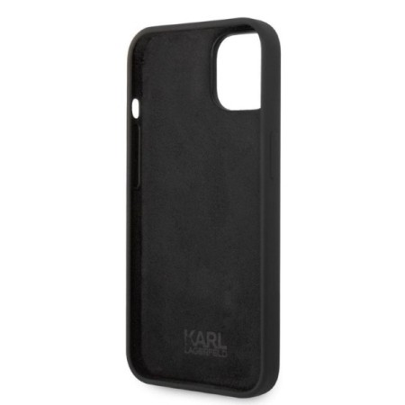 Husa pentru iPhone 15 Plus / iPhone 14 Plus - Karl Lagerfeld Silicone (KLHCP14MSNCHBCK) - Black Choupette