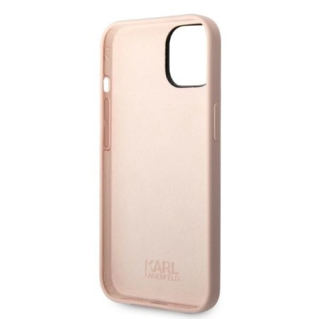 Husa pentru iPhone 15 Plus / iPhone 14 Plus - Karl Lagerfeld Silicone (KLHCP14MSNIKBCP) - Pink Ikonik