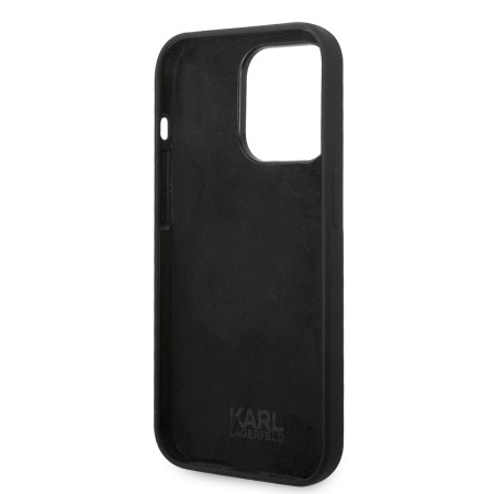 Husa pentru iPhone 14 Pro Max - Karl Lagerfeld Silicone (KLHCP14XSLCTBK) - Choupette