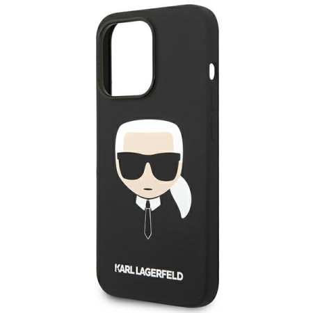 Husa pentru iPhone 14 Pro Max - Karl Lagerfeld Silicone (KLHCP14XSLKHBK) - Karls Head